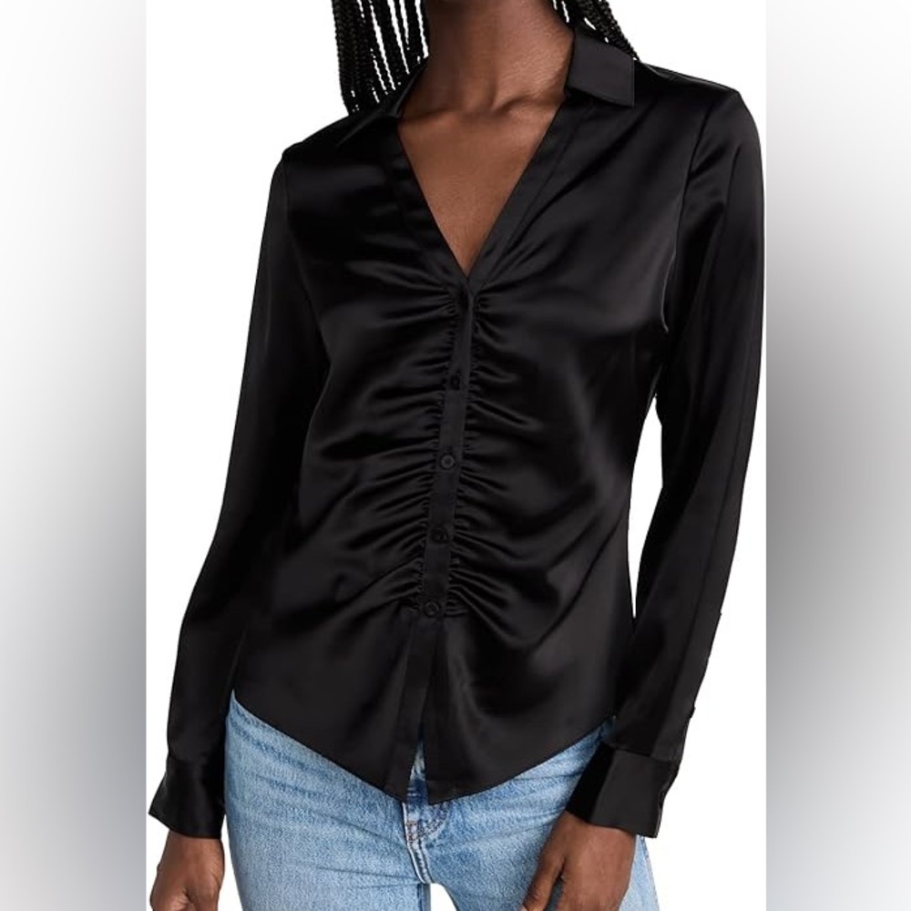 Theory ruched button-up shirt